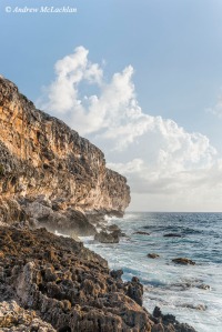 Rugged Shoreline on Cayman Brac Nikon D800, Nikon 18-35mm ;ens @ 35mm ISO 50, f16 @ 1/25 sec. Nikon Polarizing Filter