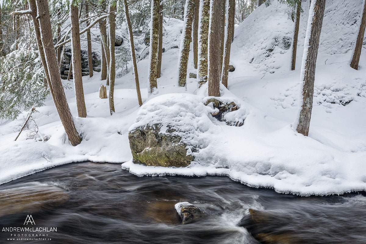 Potts Creek in winter, Bracebridge, Ontario, Canada
